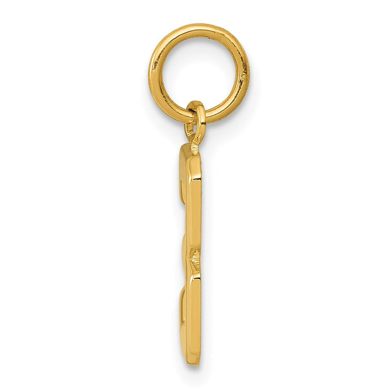 14K Yellow Gold Small Polished Number 3 Charm