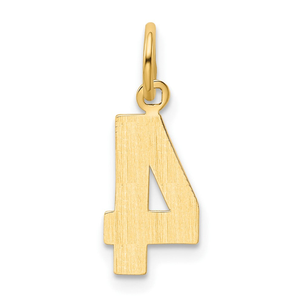 14K Yellow Gold Small Polished Number 4 Charm