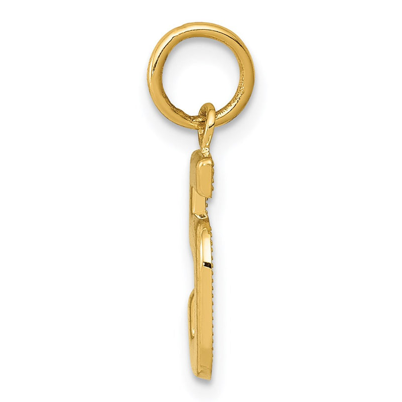 14K Yellow Gold Small Polished Number 5 Charm