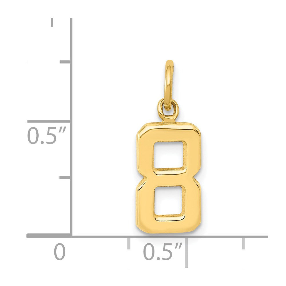14K Yellow Gold Small Polished Number 8 Charm