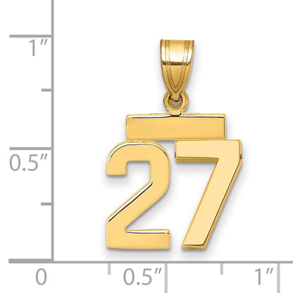 10K Yellow Gold Small Polished Number 27 Charm