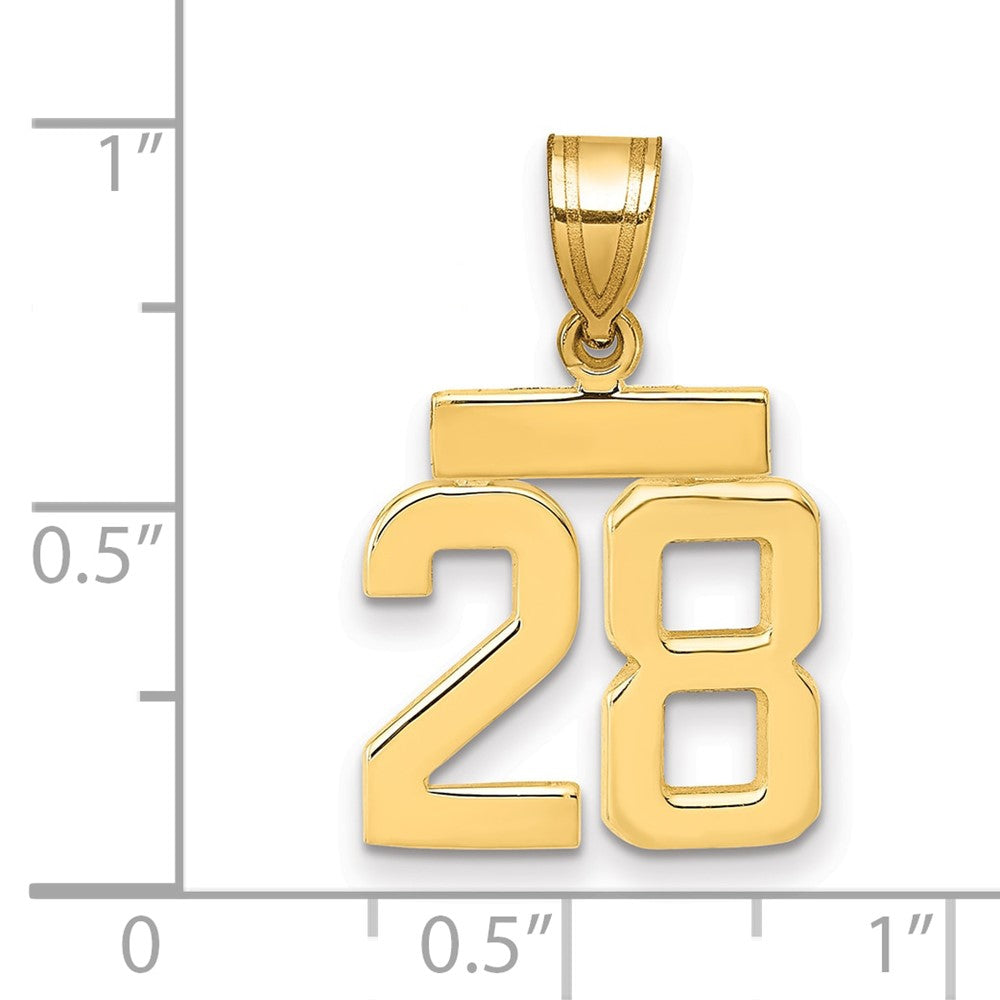 14k Yellow Gold Small Polished Number 28 Charm