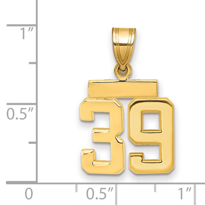 14k Yellow Gold Small Polished Number 39 Charm