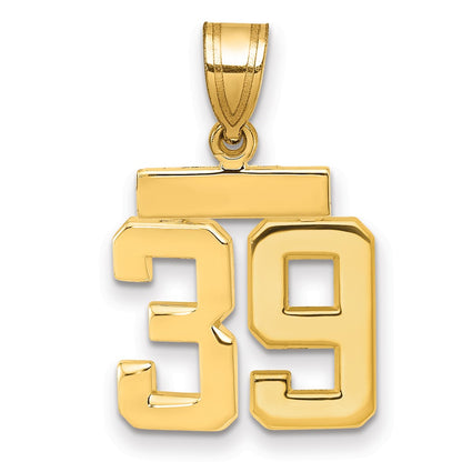 10K Yellow Gold Small Polished Number 39 Charm