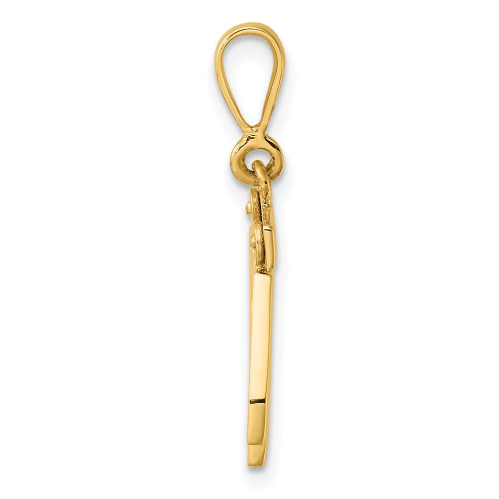 14k Yellow Gold Small Polished Number 42 Charm