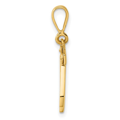 14k Yellow Gold Small Polished Number 42 Charm
