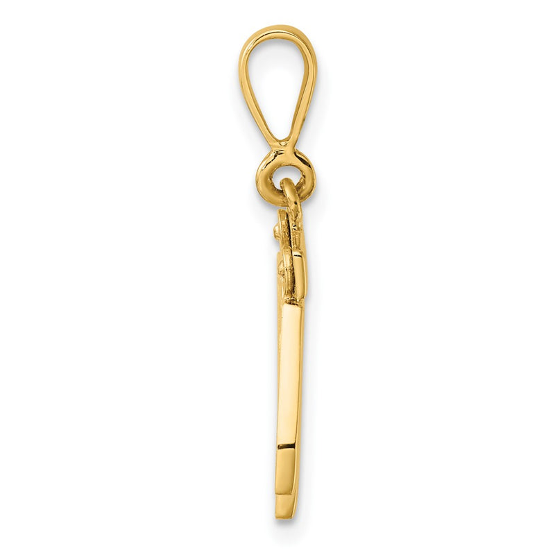 14k Yellow Gold Small Polished Number 42 Charm