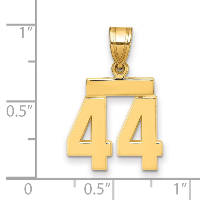 14k Yellow Gold Small Polished Number 44 Charm