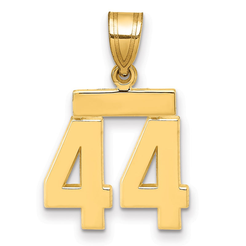 14k Yellow Gold Small Polished Number 44 Charm