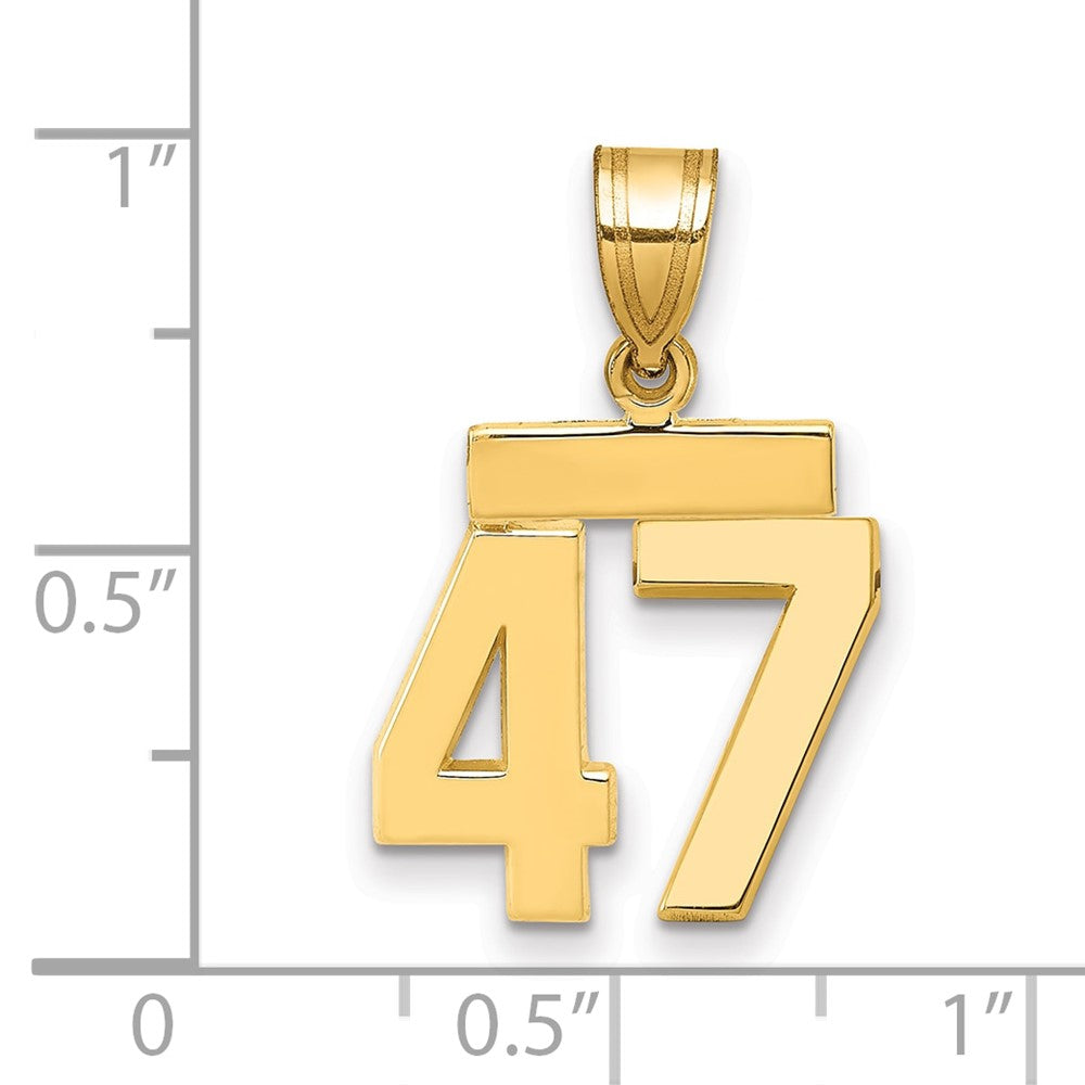 14k Yellow Gold Small Polished Number 47 Charm