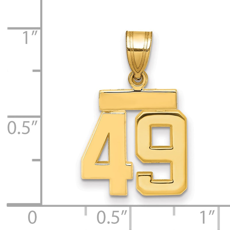 14k Yellow Gold Small Polished Number 49 Charm