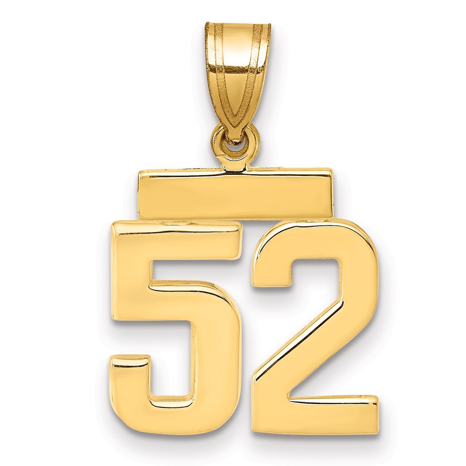 10K Yellow Gold Small Polished Number 52 Charm