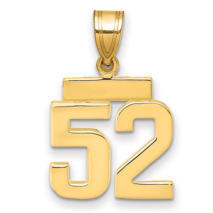 10K Yellow Gold Small Polished Number 52 Charm