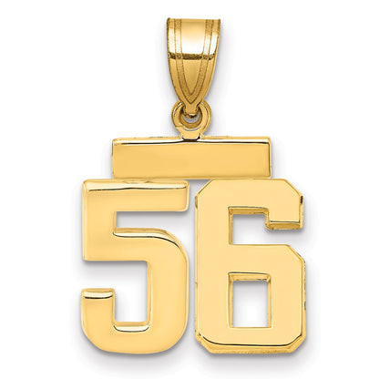 10K Yellow Gold Small Polished Number 56 Charm