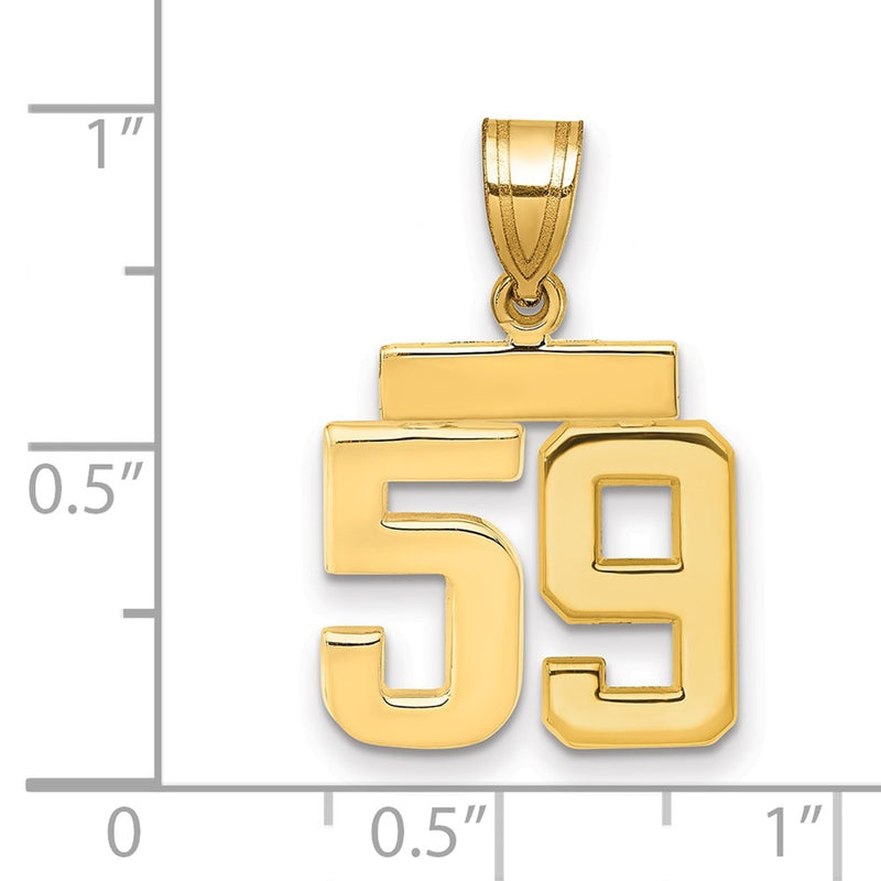 14k Yellow Gold Small Polished Number 59 Charm