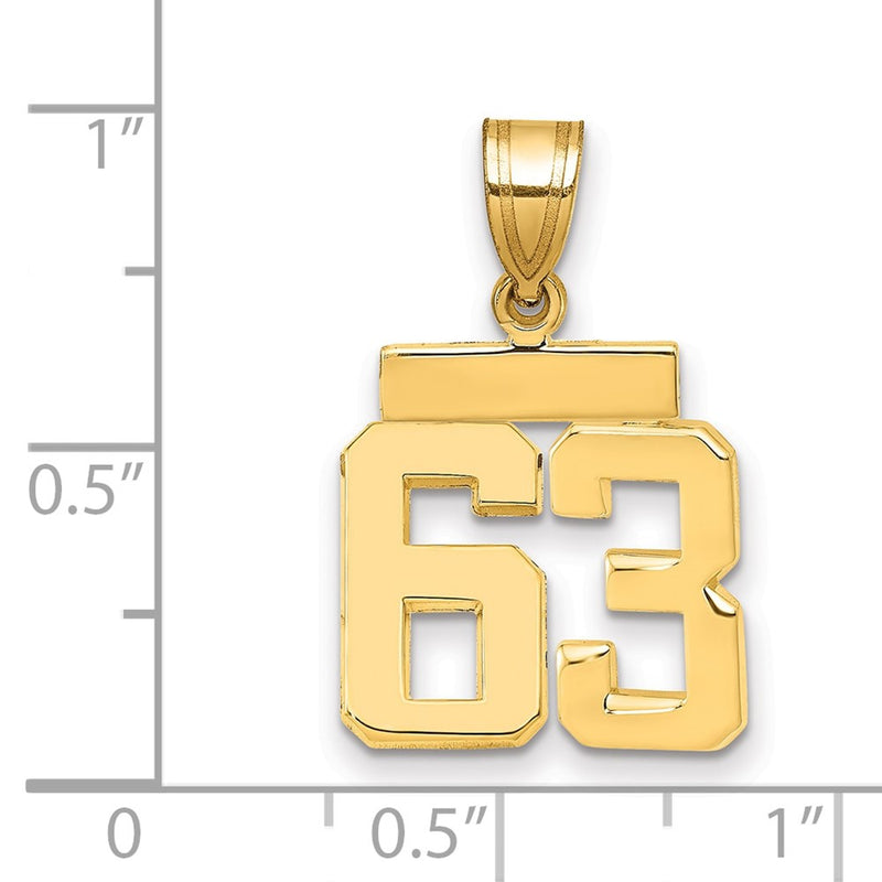 14k Yellow Gold Small Polished Number 63 Charm
