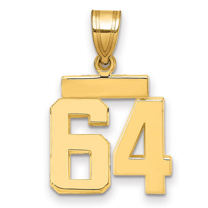 10K Yellow Gold Small Polished Number 64 Charm