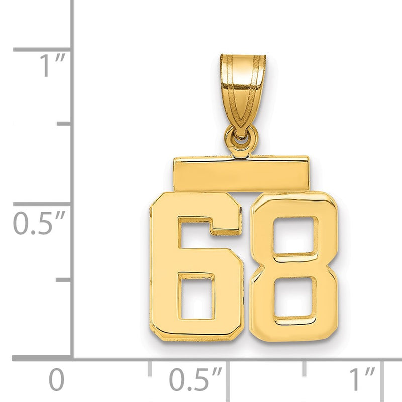 14k Yellow Gold Small Polished Number 68 Charm