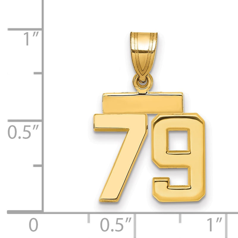 14k Yellow Gold Small Polished Number 79 Charm