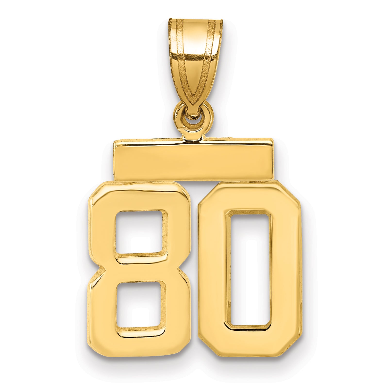 10K Yellow Gold Small Polished Number 80 Charm