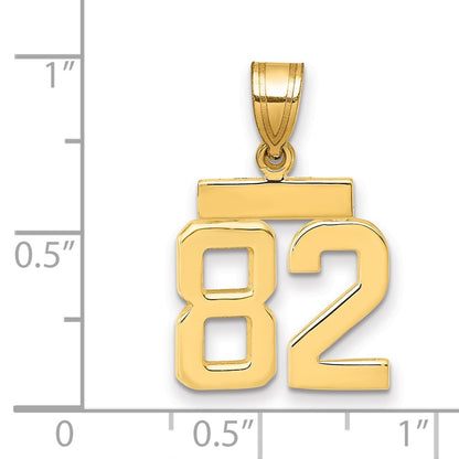 14k Yellow Gold Small Polished Number 82 Charm