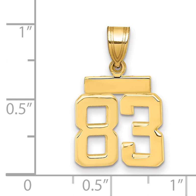 14k Yellow Gold Small Polished Number 83 Charm
