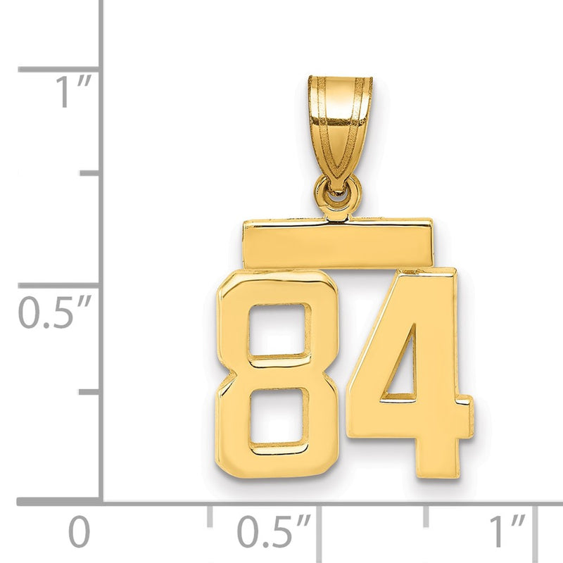14k Yellow Gold Small Polished Number 84 Charm
