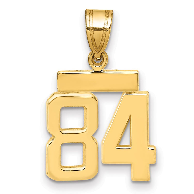 14k Yellow Gold Small Polished Number 84 Charm