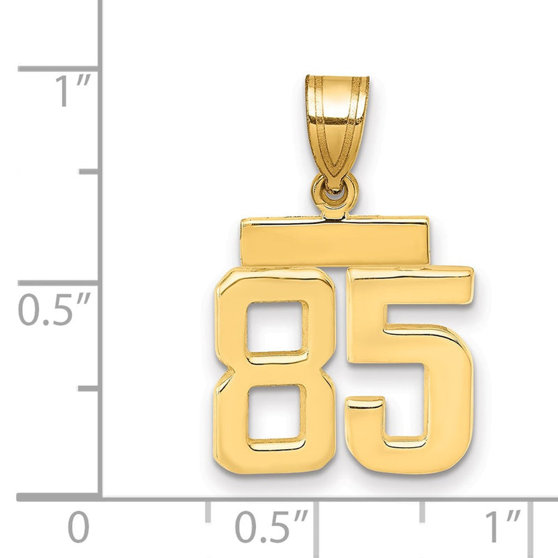 14k Yellow Gold Small Polished Number 85 Charm