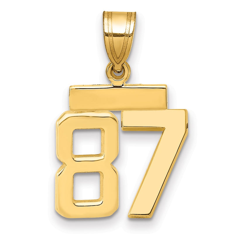 14k Yellow Gold Small Polished Number 87 Charm