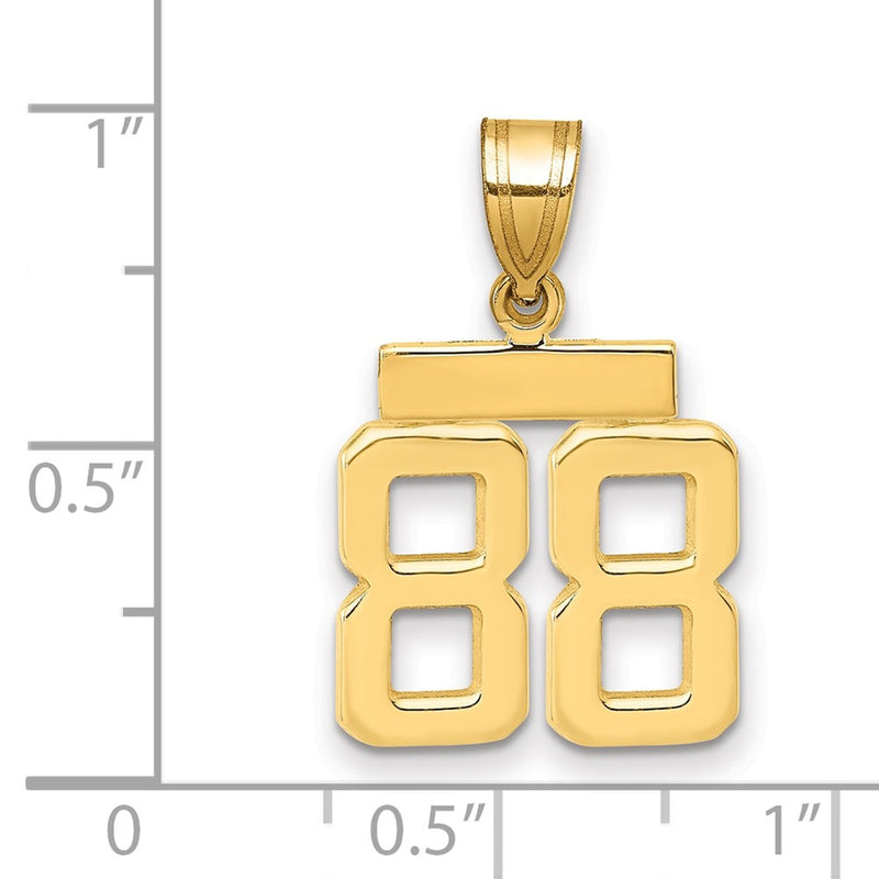 14k Yellow Gold Small Polished Number 88 Charm
