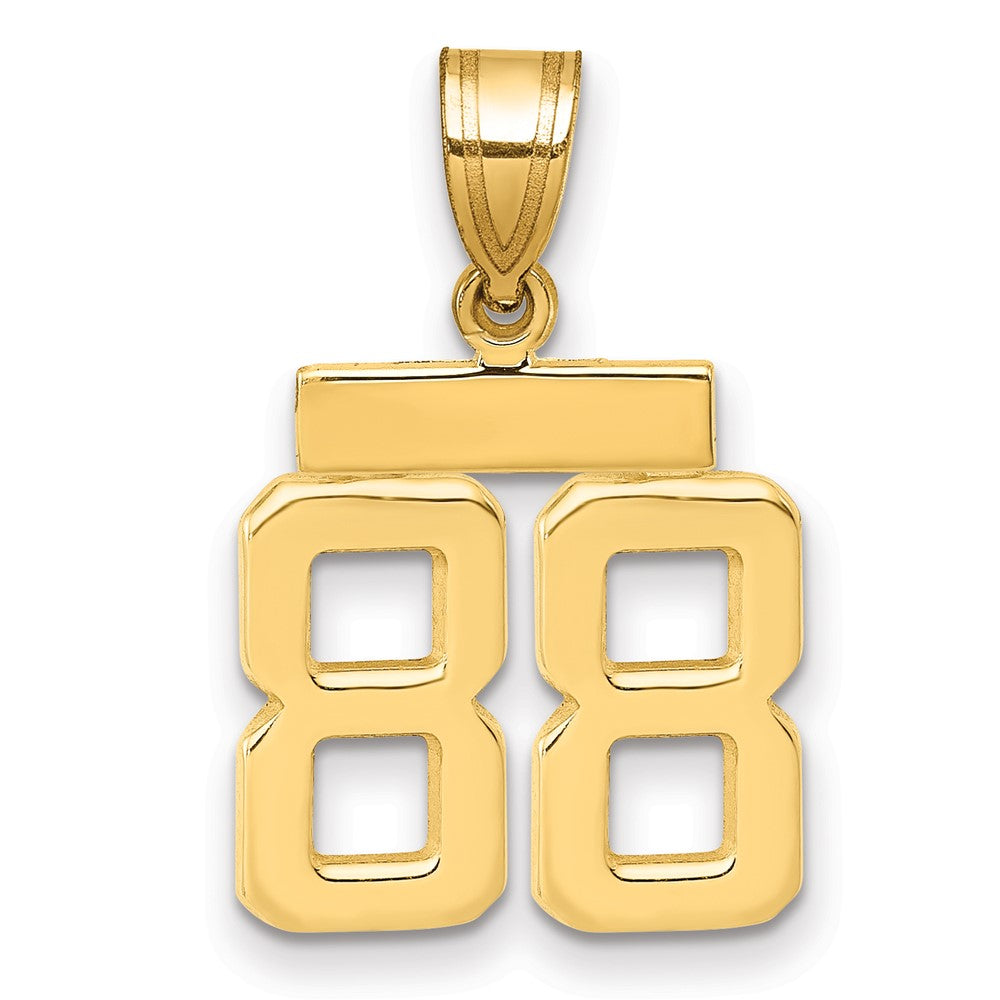 14k Yellow Gold Small Polished Number 88 Charm
