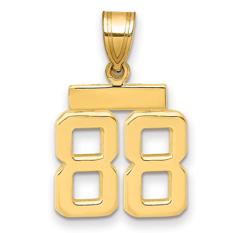 14k Yellow Gold Small Polished Number 88 Charm
