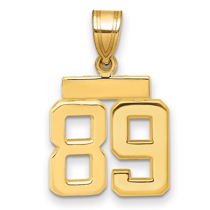 14k Yellow Gold Small Polished Number 89 Charm