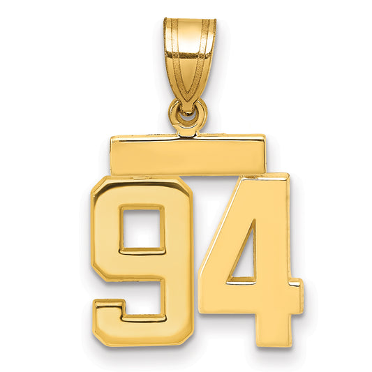 10K Yellow Gold Small Polished Number 94 Charm