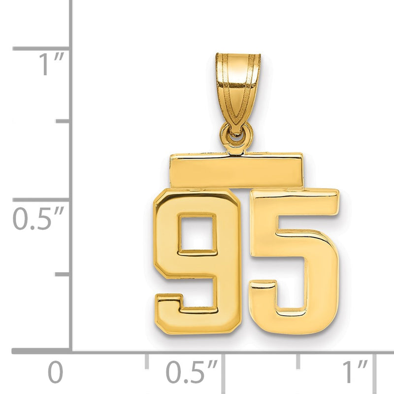 14k Yellow Gold Small Polished Number 95 Charm