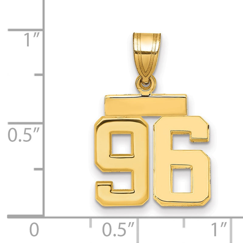 14k Yellow Gold Small Polished Number 96 Charm