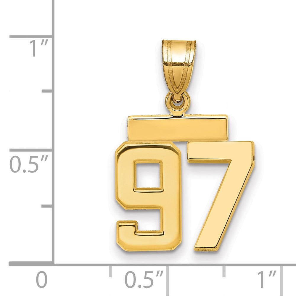 14k Yellow Gold Small Polished Number 97 Charm