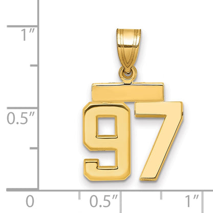 14k Yellow Gold Small Polished Number 97 Charm