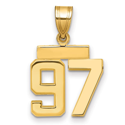 10K Yellow Gold Small Polished Number 97 Charm