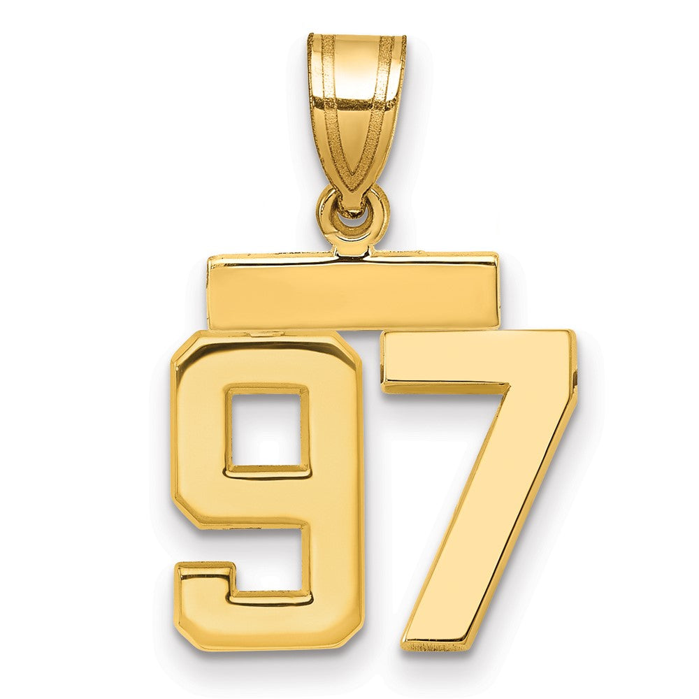 14k Yellow Gold Small Polished Number 97 Charm