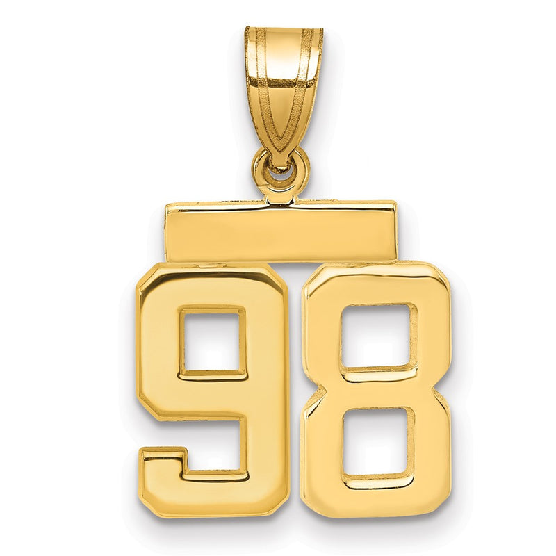 14k Yellow Gold Small Polished Number 98 Charm