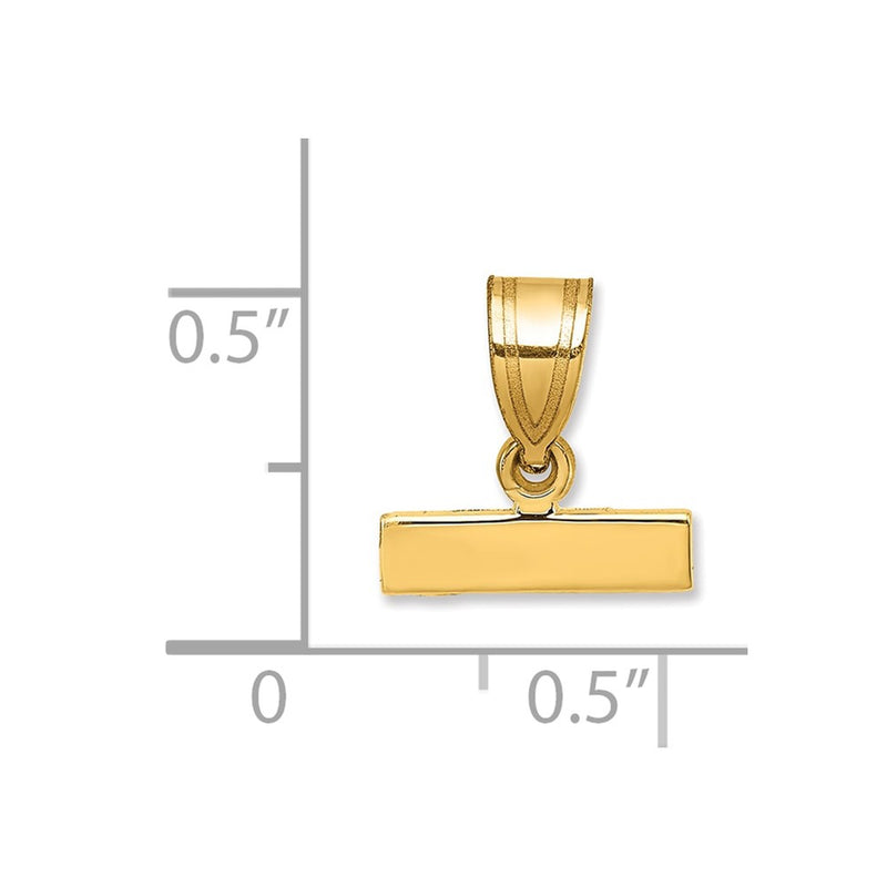 14K Yellow Gold Small Polished Top Charm