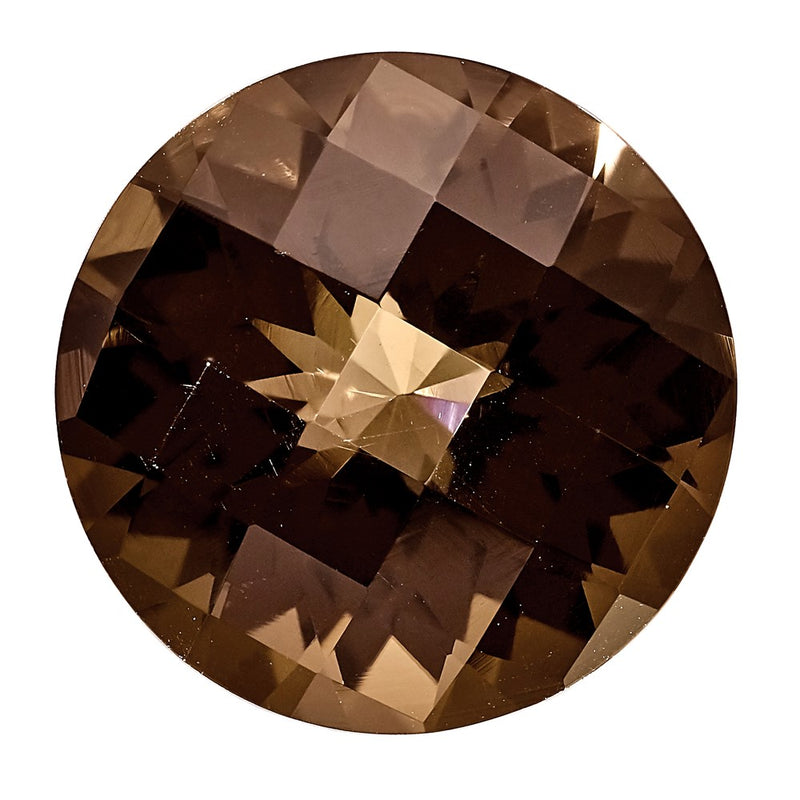 Gemstone Smoky Quartz Aa Quality 7mm Round Checkerboard