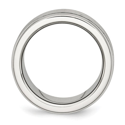 Stainless Steel Multirow 13mm Cz Ring