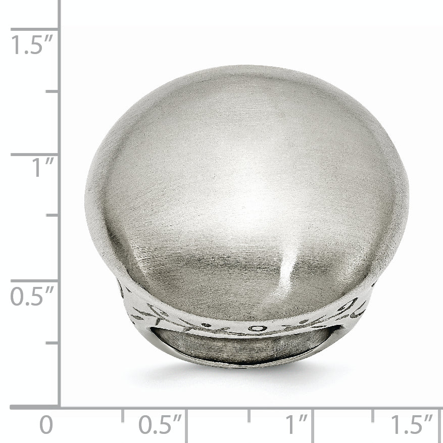 Stainless Steel Matte Textured Sides Ring
