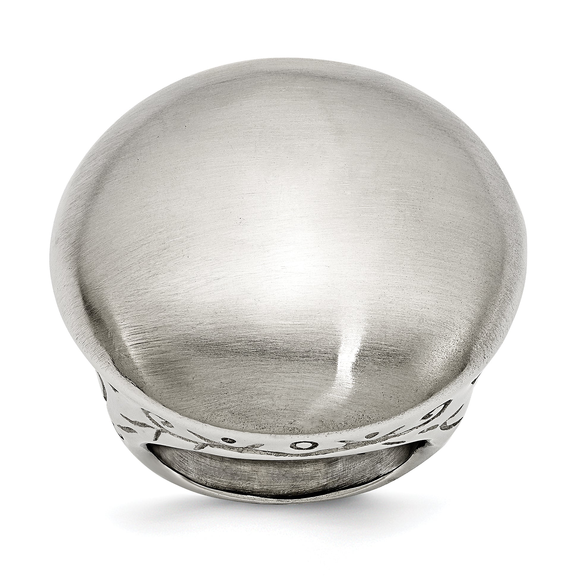 Stainless Steel Matte Textured Sides Ring