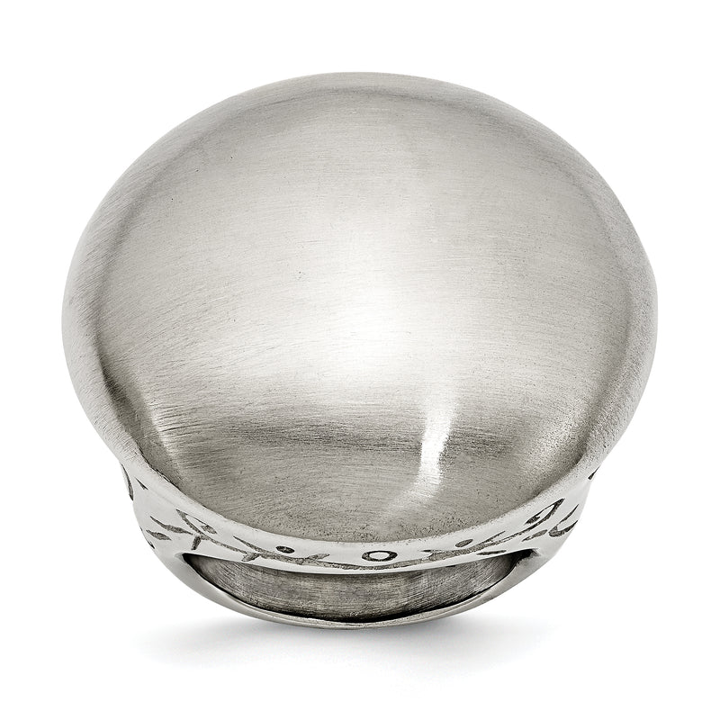 Stainless Steel Matte Textured Sides Ring