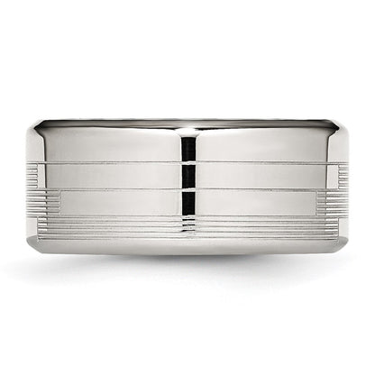 Stainless Steel Polished And Textured 10mm Band
