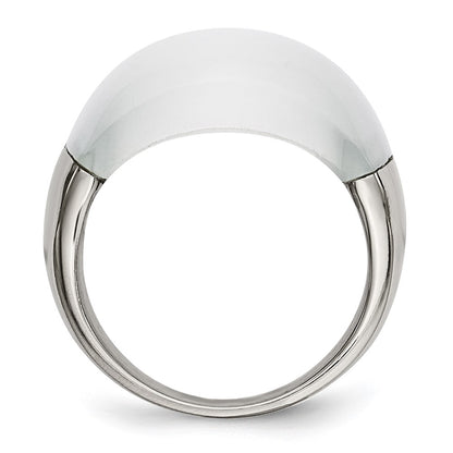 Stainless Steel 12mm Cat'S Eye Ring (Size 6 Only)
